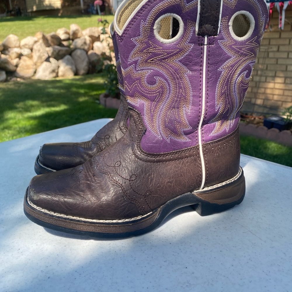 Durango Purple and Brown Boots Boys sz 3m